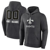 New Orleans Saints Personalized Name & Number Monochrome Pullover Hoodie Charcoal - NFL