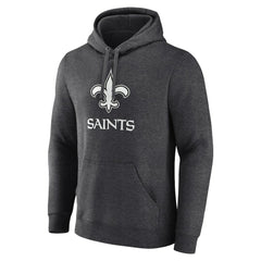 New Orleans Saints Personalized Name & Number Monochrome Pullover Hoodie Charcoal - NFL