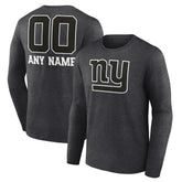 New York Giants Personalized Name & Number Monochrome Long Sleeve T-Shirt Charcoal - NFL