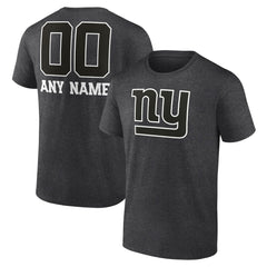 New York Giants Personalized Name & Number Monochrome T-Shirt Charcoal - NFL