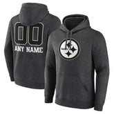 Pittsburgh Steelers Personalized Name & Number Monochrome Pullover Hoodie Charcoal - NFL