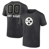 Pittsburgh Steelers Personalized Name & Number Monochrome T-Shirt Charcoal - NFL