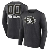 San Francisco 49ers Personalized Name & Number Monochrome Long Sleeve T-Shirt Charcoal - NFL