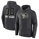 San Francisco 49ers Personalized Name & Number Monochrome Pullover Hoodie Charcoal - NFL