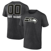 Seattle Seahawks Personalized Name & Number Monochrome T-Shirt Charcoal - NFL