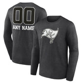Tampa Bay Buccaneers Personalized Name & Number Monochrome Long Sleeve T-Shirt Charcoal - NFL