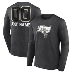 Tampa Bay Buccaneers Personalized Name & Number Monochrome Long Sleeve T-Shirt Charcoal - NFL