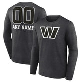 Washington Commanders Personalized Name & Number Monochrome Long Sleeve T-Shirt Charcoal - NFL