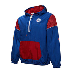 Mitchell & Ness - Philadelphia 76ers Unisex Hardwood Classics Team OG 3.0 Anorak Half-Zip Windbreaker Jacket - Royal
