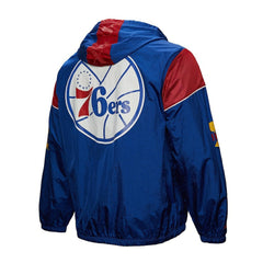 Mitchell & Ness - Philadelphia 76ers Unisex Hardwood Classics Team OG 3.0 Anorak Half-Zip Windbreaker Jacket - Royal