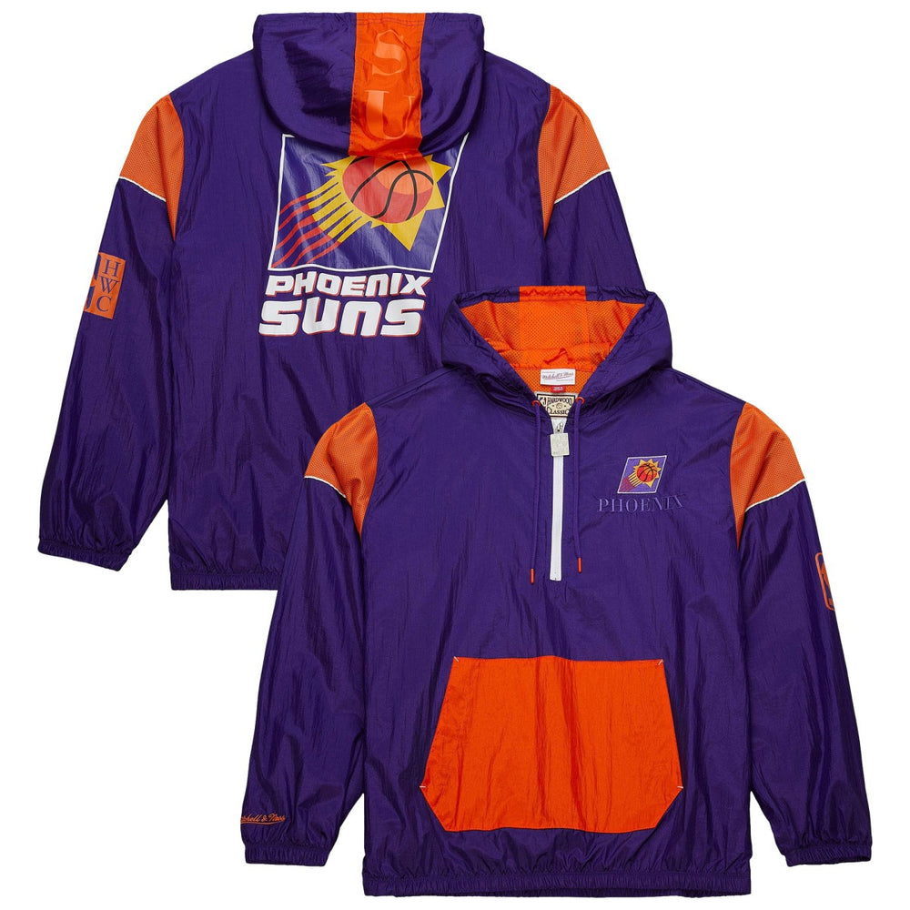 Mitchell & Ness - Phoenix Suns Unisex Hardwood Classics Team OG 3.0 Anorak Half-Zip Windbreaker Jacket - Purple