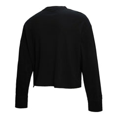 Mitchell & Ness - New York Knicks Women's Hardwood Classics Studded Boxy Cropped Long Sleeve T-Shirt - Black