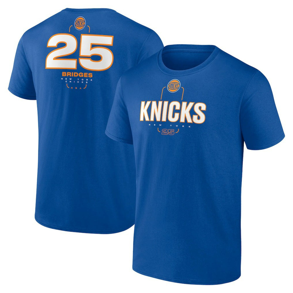 NBA - Mikal Bridges New York Knicks Behind The Back Name & Number T-Shirt - Blue