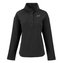 Buffalo Bills Cutter & Buck Women's Hunts Point Eco Half-Snap Sweatshirt Black - NFL