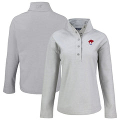 Buffalo Bills Cutter & Buck Women's Hunts Point Eco Half-Snap Sweatshirt Gray - NFL