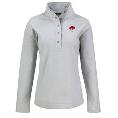 Buffalo Bills Cutter & Buck Women's Hunts Point Eco Half-Snap Sweatshirt Gray - NFL
