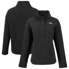 Baltimore Ravens Cutter & Buck Women's Hunts Point Eco Half-Snap Sweatshirt Black - NFL