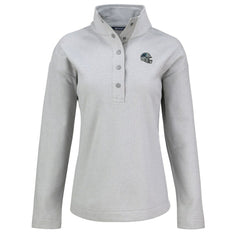 Carolina Panthers Cutter & Buck Women's Hunts Point Eco Half-Snap Sweatshirt Gray - NFL