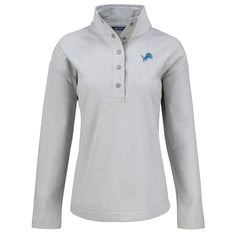 Detroit Lions Cutter & Buck Women's Hunts Point Eco Half-Snap Sweatshirt Gray - NFL