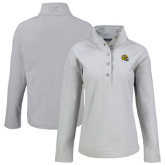 Green Bay Packers Cutter & Buck Women's Hunts Point Eco Half-Snap Sweatshirt Gray - NFL