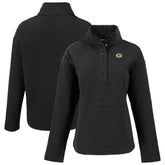 Green Bay Packers Cutter & Buck Women's Hunts Point Eco Half-Snap Sweatshirt Black - NFL