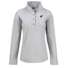 Arizona Cardinals Cutter & Buck Women's Hunts Point Eco Half-Snap Sweatshirt Gray - NFL