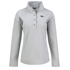 Denver Broncos Cutter & Buck Women's Hunts Point Eco Half-Snap Sweatshirt Gray - NFL