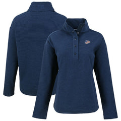 Kansas City Chiefs Cutter & Buck Women's Hunts Point Eco Half-Snap Sweatshirt Navy - NFL