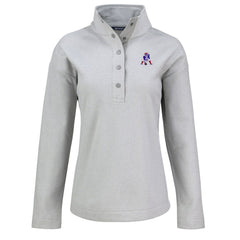 New England Patriots Cutter & Buck Women's Hunts Point Eco Half-Snap Sweatshirt Gray - NFL