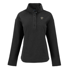 New Orleans Saints Cutter & Buck Women's Hunts Point Eco Half-Snap Sweatshirt Black - NFL