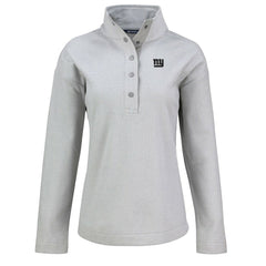 New York Giants Cutter & Buck Women's Hunts Point Eco Half-Snap Sweatshirt Gray - NFL