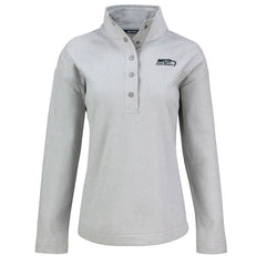 Seattle Seahawks Cutter & Buck Women's Hunts Point Eco Half-Snap Sweatshirt Gray - NFL