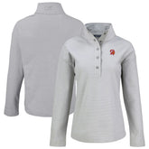 Tampa Bay Buccaneers Cutter & Buck Women's Hunts Point Eco Half-Snap Sweatshirt Gray - NFL