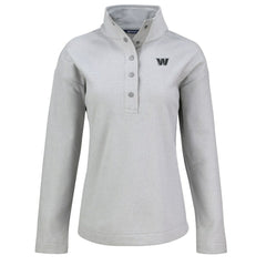 Washington Commanders Cutter & Buck Women's Hunts Point Eco Half-Snap Sweatshirt Gray - NFL