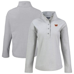 Washington Commanders Cutter & Buck Women's Hunts Point Eco Half-Snap Sweatshirt Gray - NFL