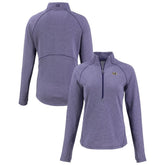Baltimore Ravens Cutter & Buck Women's Peshastin Eco Fleece Recycled Tri-Blend Raglan Half-Zip Jacket Heather Purple - NFL