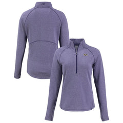 Baltimore Ravens Cutter & Buck Women's Peshastin Eco Fleece Recycled Tri-Blend Raglan Half-Zip Jacket Heather Purple - NFL