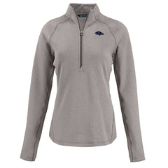Baltimore Ravens Cutter & Buck Women's Americana Peshastin Eco Fleece Recycled Tri-Blend Raglan Half-Zip Jacket Heather Gray - NFL