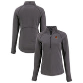 Cincinnati Bengals Cutter & Buck Women's Peshastin Eco Fleece Recycled Tri-Blend Raglan Half-Zip Jacket Heather Black - NFL