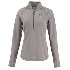 Indianapolis Colts Cutter & Buck Women's Peshastin Eco Fleece Recycled Tri-Blend Raglan Half-Zip Jacket Heather Gray - NFL