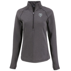 Chicago Bears Cutter & Buck Women's Peshastin Eco Fleece Recycled Tri-Blend Raglan Half-Zip Jacket Heather Black - NFL