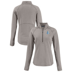 Detroit Lions Cutter & Buck Women's Peshastin Eco Fleece Recycled Tri-Blend Raglan Half-Zip Jacket Heather Gray - NFL