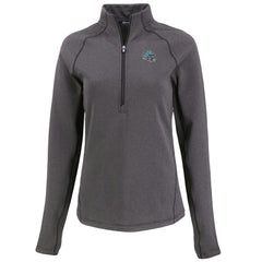 Detroit Lions Cutter & Buck Women's Peshastin Eco Fleece Recycled Tri-Blend Raglan Half-Zip Jacket Heather Black - NFL