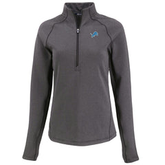 Detroit Lions Cutter & Buck Women's Peshastin Eco Fleece Recycled Tri-Blend Raglan Half-Zip Jacket Heather Black - NFL