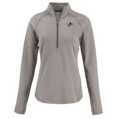 Detroit Lions Cutter & Buck Women's Americana Peshastin Eco Fleece Recycled Tri-Blend Raglan Half-Zip Jacket Heather Gray - NFL