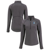 Detroit Lions Cutter & Buck Women's Peshastin Eco Fleece Recycled Tri-Blend Raglan Half-Zip Jacket Heather Black - NFL