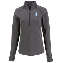 Detroit Lions Cutter & Buck Women's Peshastin Eco Fleece Recycled Tri-Blend Raglan Half-Zip Jacket Heather Black - NFL