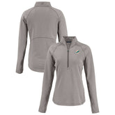 Miami Dolphins Cutter & Buck Women's Peshastin Eco Fleece Recycled Tri-Blend Raglan Half-Zip Jacket Heather Gray - NFL
