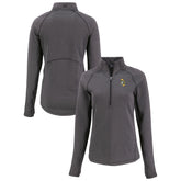 Green Bay Packers Cutter & Buck Women's Peshastin Eco Fleece Recycled Tri-Blend Raglan Half-Zip Jacket Heather Black - NFL