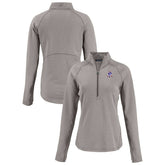 New England Patriots Cutter & Buck Women's Peshastin Eco Fleece Recycled Tri-Blend Raglan Half-Zip Jacket Heather Gray - NFL